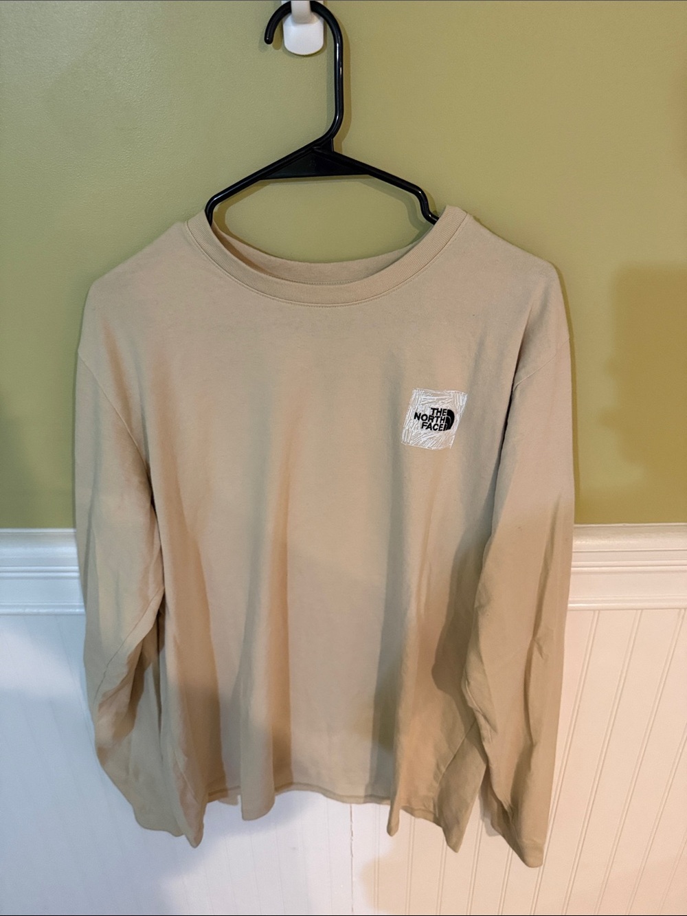 The North Face Men's Size L Tan Long Sleeve Logo Shirt